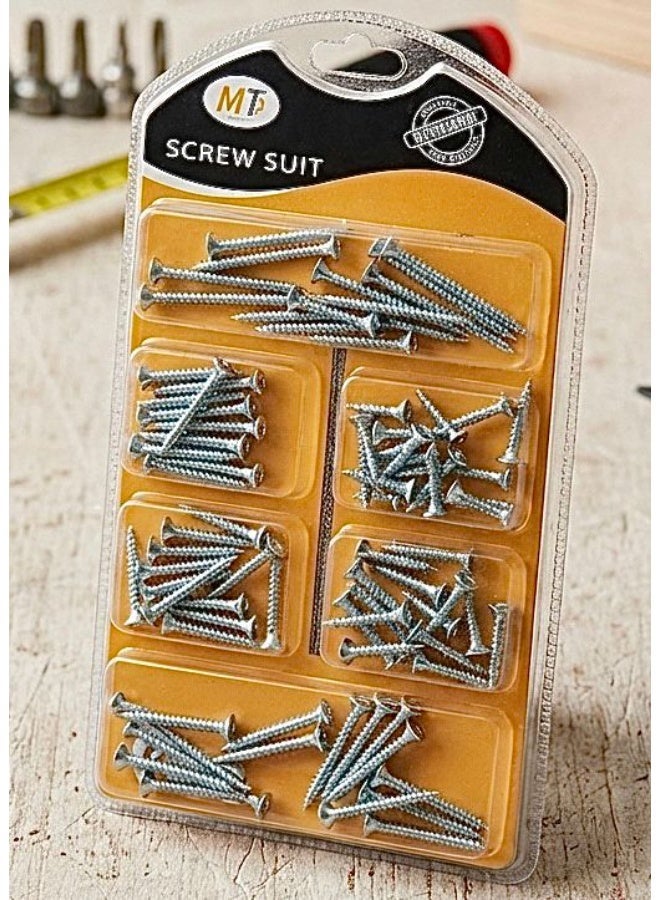 أم تي طقم براغي فضي صلب 8 مقاسات، مجموعة مسامير قلاووظ فضية سن صاج، براغي تثبيت جدران وأخشاب لامعة، مسامير ربط أثاث وديكور معدنية، طقم براغي رأس صليبة فضي، أدوات تثبيت صيانة منزلية، مجموعة براغي جيبسوم بورد فضية، مسامير معدني مقاوم للصدأ، لوازم نجارين وفنيين، عدة تثبيت متكاملة، جودة احترافية، علبة منظم براغي شفافة، أدوات فك وتركيب صواميل وبراغي. - Image 1