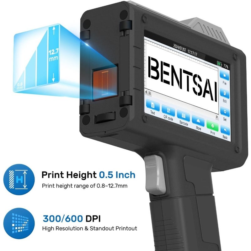 طابعة BT-HH6205B مُحدثة حديثًا، تتميز بعمر تشغيلي طويل يصل إلى 16 ساعة، وقائمة استخدام بحجم 0.5 بوصة، مع علامة رقم الدفعة وتاريخ الرمز، ورقم التسلسل، ورمز الاستجابة السريع (QR)، على بطاقة بلاستيكية أو خشبية أو معدنية أو ملابس - Image 4