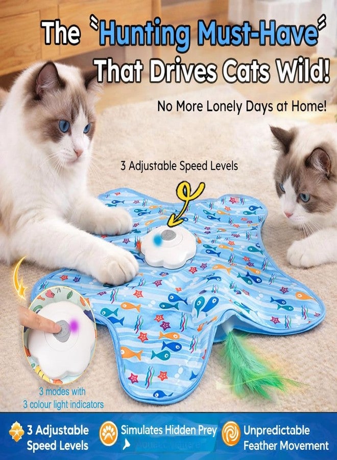COCOING Rotating Interactive Cat Toys with Squeaker for Interactive Playing, Anxiety Relief Boredom Rechargeable Automatic Moving Concealed Feathers Toys Touch Activated for Indoor Adult Cats and Kittens - Image 4