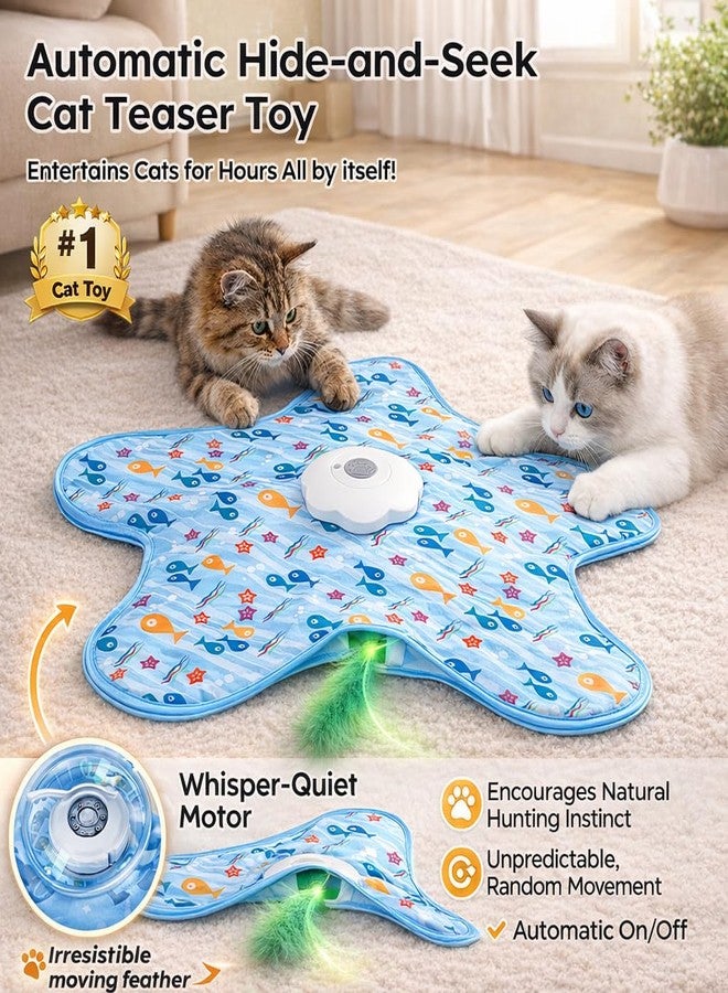 COCOING Rotating Interactive Cat Toys with Squeaker for Interactive Playing, Anxiety Relief Boredom Rechargeable Automatic Moving Concealed Feathers Toys Touch Activated for Indoor Adult Cats and Kittens - Image 2