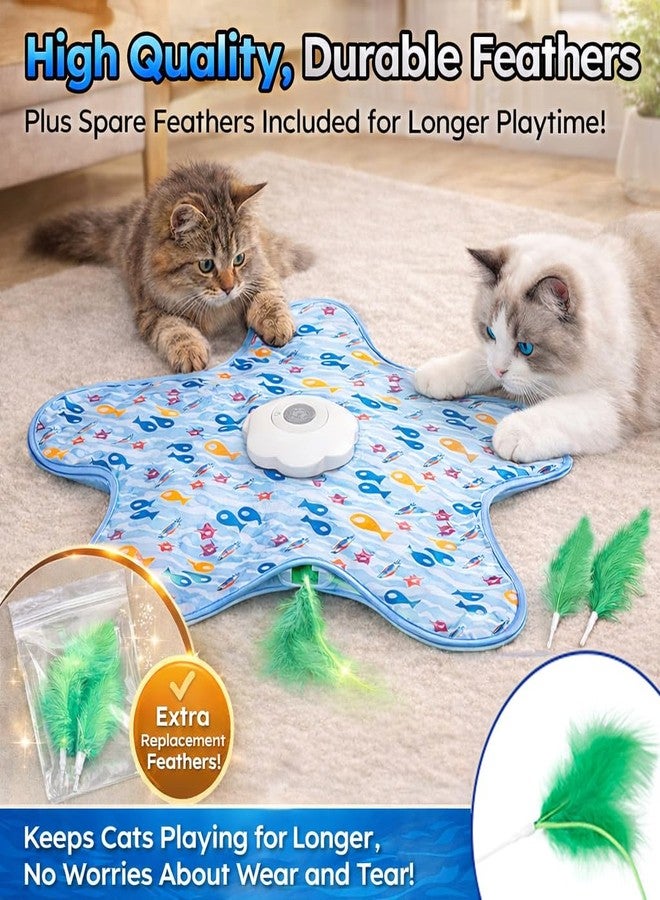 COCOING Rotating Interactive Cat Toys with Squeaker for Interactive Playing, Anxiety Relief Boredom Rechargeable Automatic Moving Concealed Feathers Toys Touch Activated for Indoor Adult Cats and Kittens - Image 5