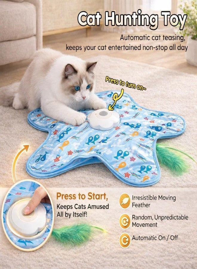 COCOING Rotating Interactive Cat Toys with Squeaker for Interactive Playing, Anxiety Relief Boredom Rechargeable Automatic Moving Concealed Feathers Toys Touch Activated for Indoor Adult Cats and Kittens - Image 3