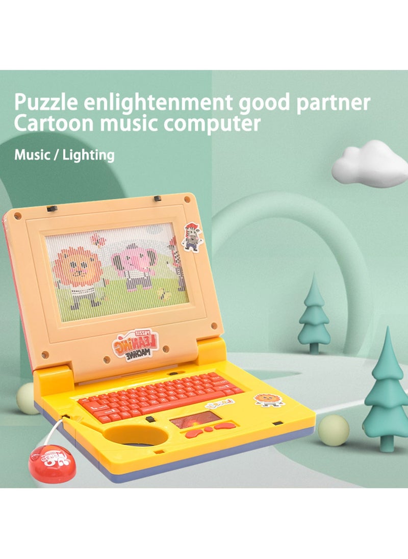 YelaJoy Children's Computer Toys Learning Machine, Simulation Cartoon Computer, Light Music Early Education Educational Children's Computer Toys, Children's Enlightenment Early Education Toys, Pink  - Image 2
