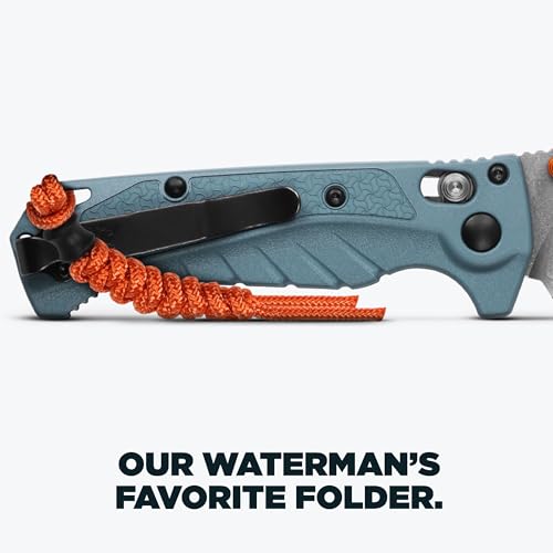 Benchmade بينش ميد - سكين ميني أدييرا 18065 الخارجية، حافة عادية مع مقبض غريفوري أزرق عميق (18065) - Image 5