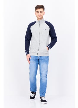 Threadbare Men Mock Neck Embroidered Logo Long Sleeves Sweatshirt, Grey  - Image 4