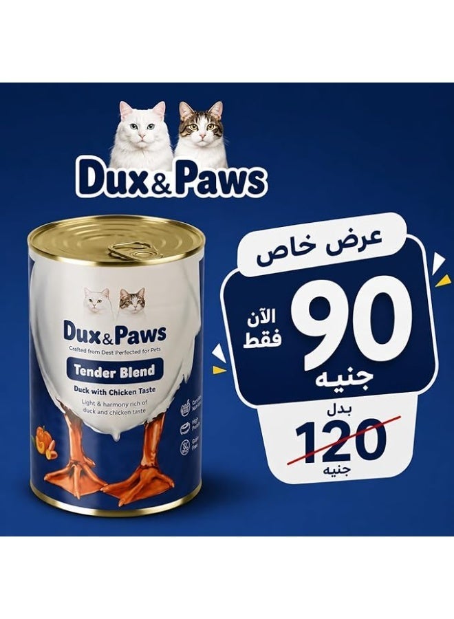Dux&Paws Wet Cat Food Dux & Paws Tender Blend Duck with Chicken Taste, Premium Wet Food for Adult Cats, High Protein, Grain Free, Complete & Balanced Nutrition, Hydration Support, 400g - Image 1