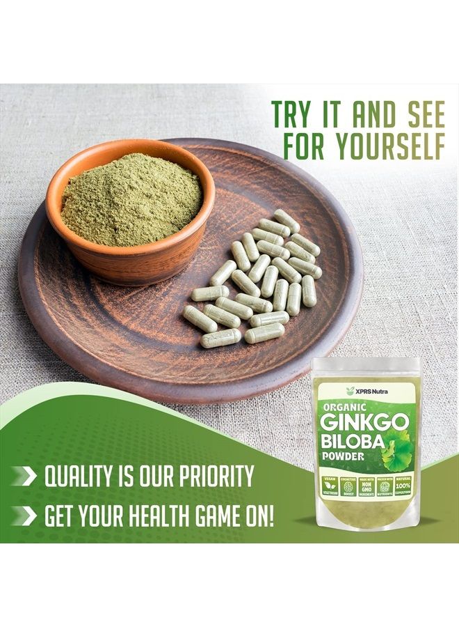 XPRS Nutra Organic Ginkgo Biloba Powder - Gingko Biloba Supplements for Cognition - Vegan Friendly Ginkoba Biloba Organic - Immunity Boosting Ginkgo Biloba Powder (8 oz) - Image 5