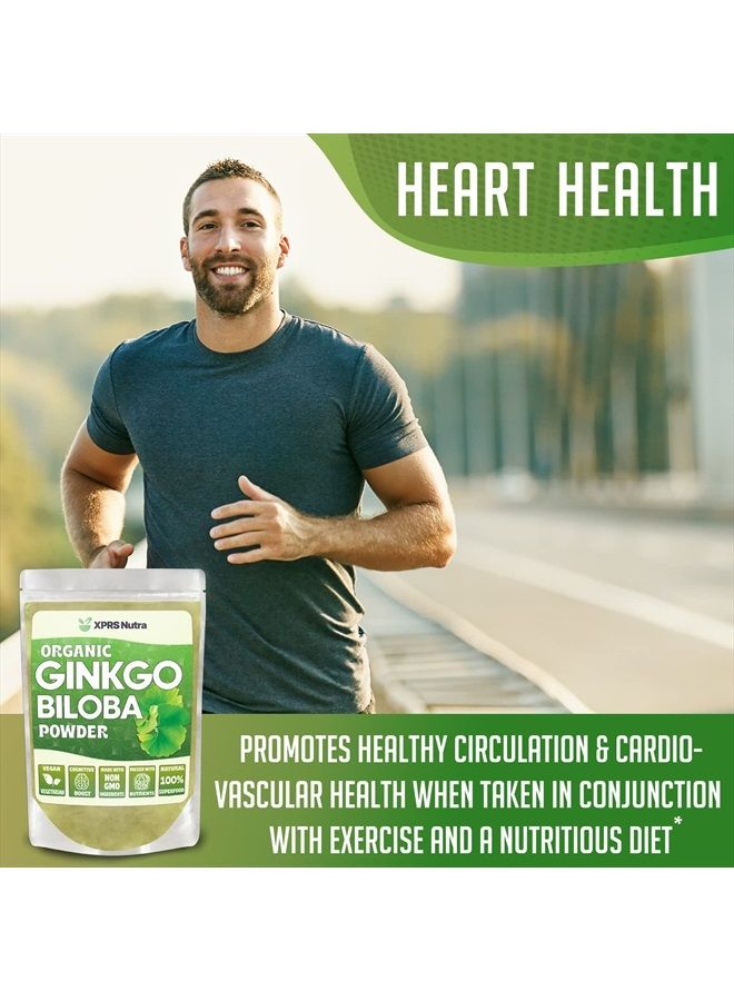 XPRS Nutra Organic Ginkgo Biloba Powder - Gingko Biloba Supplements for Cognition - Vegan Friendly Ginkoba Biloba Organic - Immunity Boosting Ginkgo Biloba Powder (8 oz) - Image 4