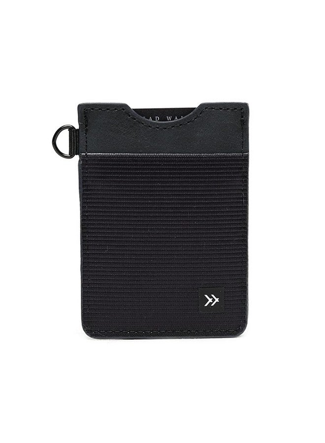 Thread Wallets - Slim Minimalist Wallet - Vertical Card Holder (Black) - Image 1