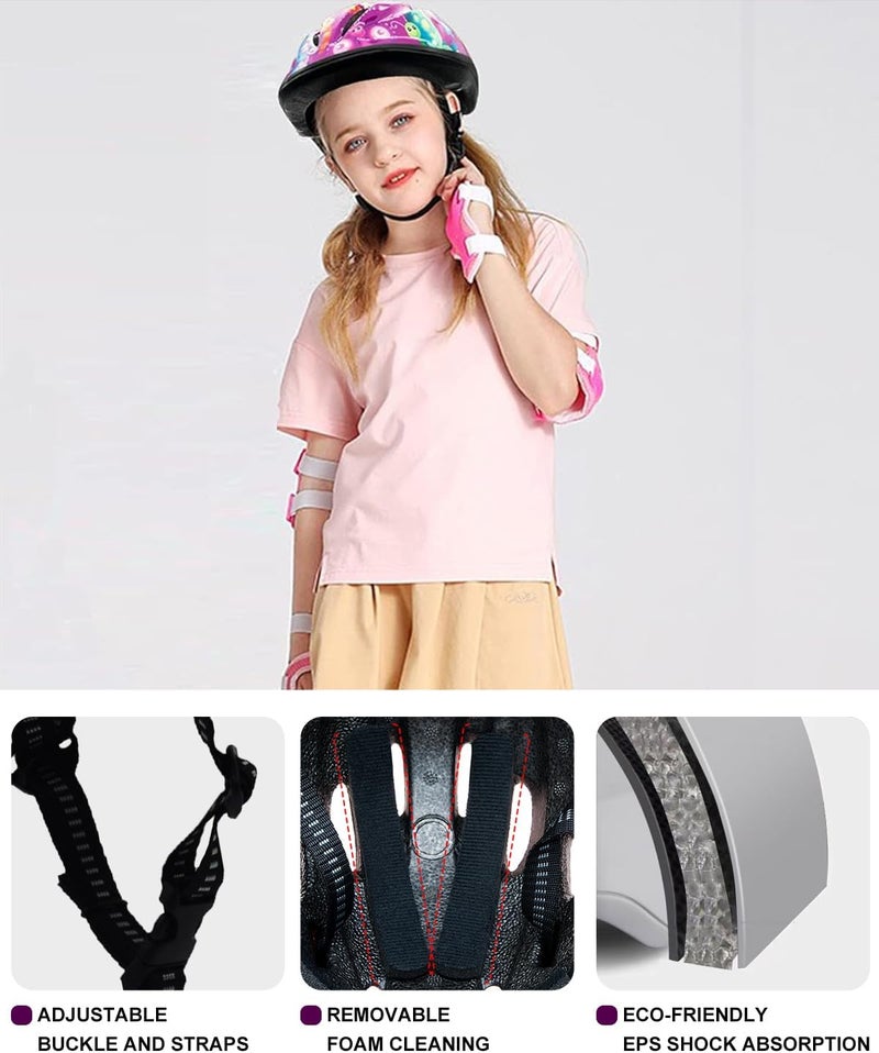 BeBeFun Girl Helmet for Bike,Kids Bike Pink Helmet for Girls Approximately Ages 3-10 Years Adjuastable and Multi-Sport, from Toddler to Kids CPSC Certicated - Image 4