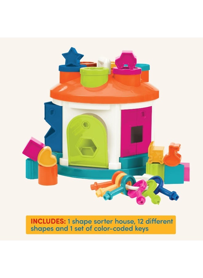 Battat â€“ Shape & Color Sorting Toy â€“ Developmental Toy â€“ Pattern Matching Game â€“ Color-Coded Keys â€“ 2 Years + â€“ Shape Sorter House