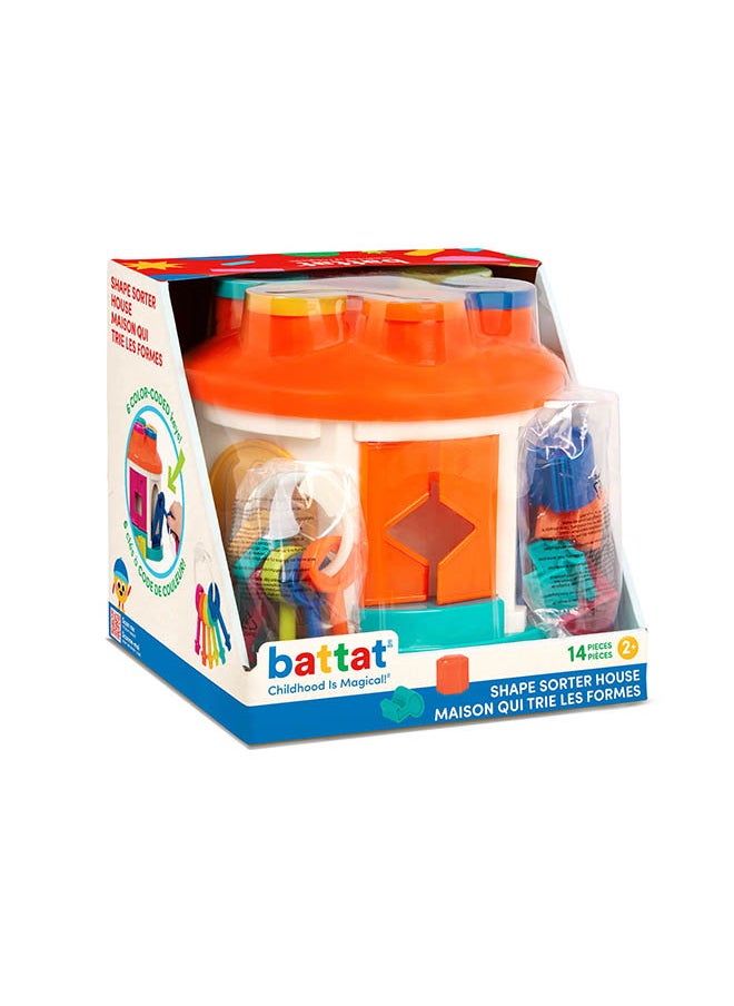BATTAT - Shape Sorter House, Color and Shape Sorting Toy with Keys and Shapes for Toddlers, Pre School Toys, Best Gift for Toddlers - Image 1