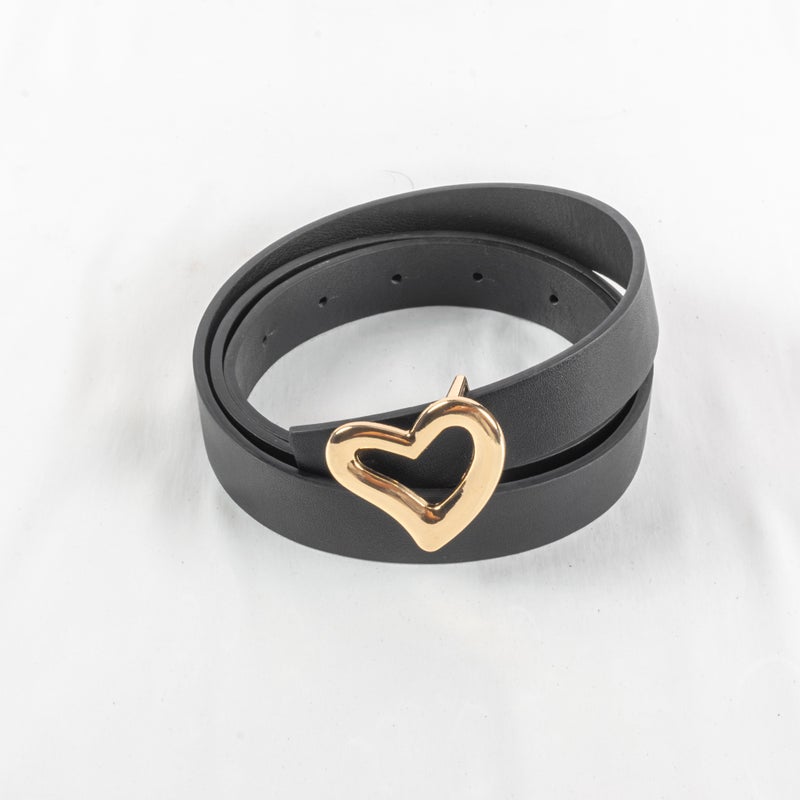 حزام وسط جلد أسود حريمي