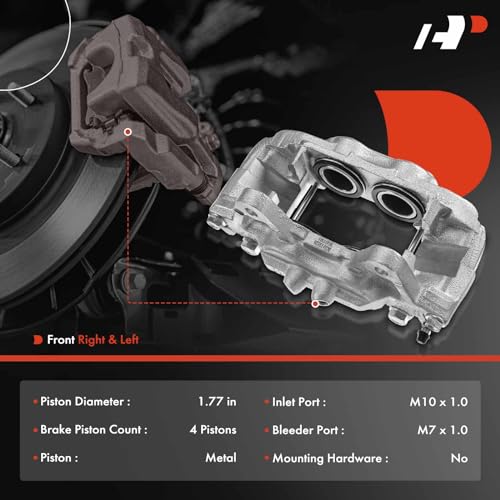 A-Premium Disc Brake Caliper Assembly with Bracket Compatible with Select Toyota and Lexus Models - 4Runner/GX470, 2003-2009, 4.0L 4.7L - Front Driver and Passenger Side, 2-PC Set - Image 2