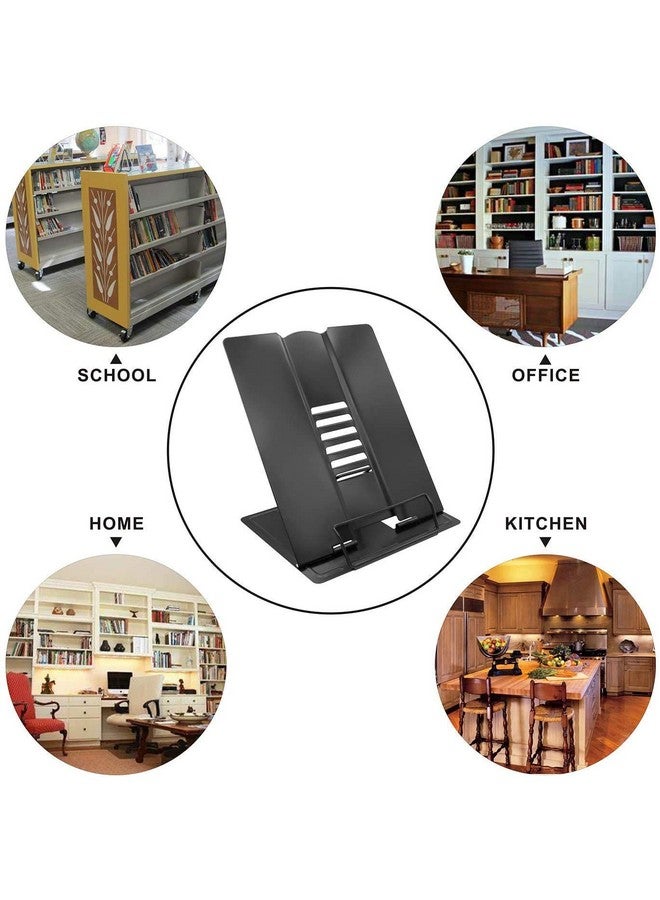 PERPART Metal Book Stand Holder | Portable Cookbook Holder,Adjustable Recipes Book Organizer | Book Stands & Holders for Reading Study Foldable Accessories (White) - Image 5