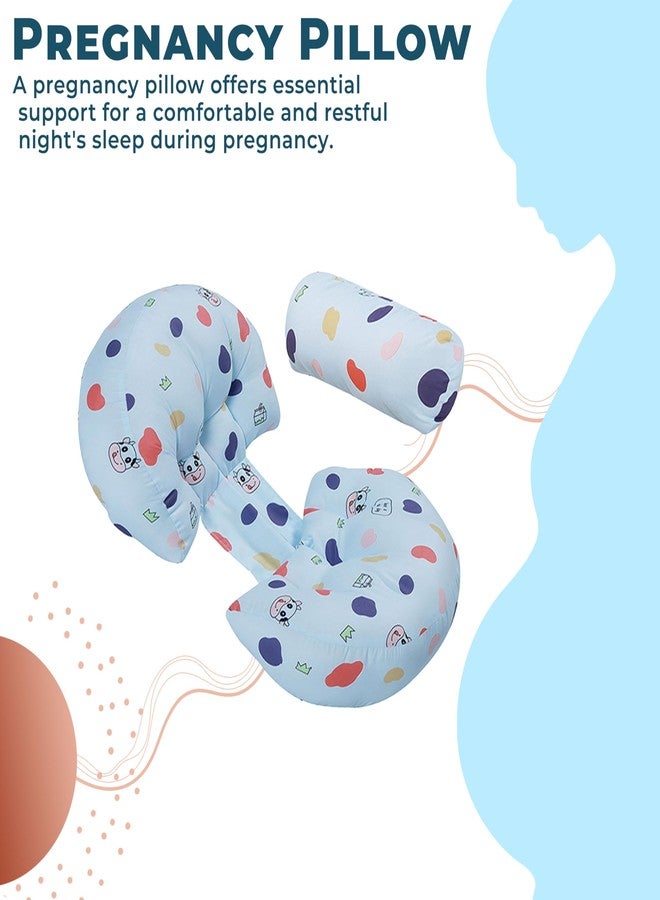 Bembika Pregnancy Pillow - Adjustable U Shaped Pregnancy Pillow for Belly and Back Support, Maternity Body Pillow for Side Sleeping, Compact Pregnancy Support Pillow for Comfort-(Happy Cow) - Image 2