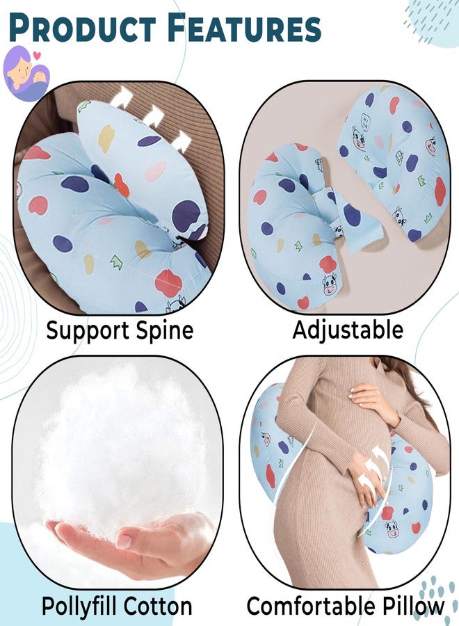 Bembika Pregnancy Pillow - Adjustable U Shaped Pregnancy Pillow for Belly and Back Support, Maternity Body Pillow for Side Sleeping, Compact Pregnancy Support Pillow for Comfort-(Happy Cow) - Image 4