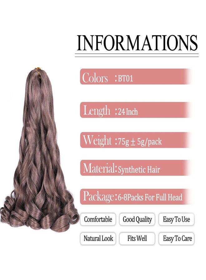 Luoyudu French Curl Braiding Hair Spanish Curly Braiding Hair for Box Braids 8 Packs Bouncy Curly Crochet Hair 24 inch Pre Stretched Synthetic Hair Extensions(Pack of 8,#BT01) - Image 2