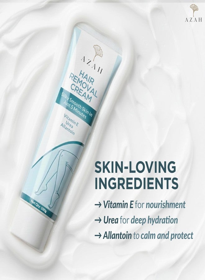 Azah Hair Removal Cream for Women [100 GM] | Bikini Hair Removal Cream with Vitamin E, Urea & Allantoin | Fast & Painless Hair Remover | Ideal for Arm, Underarm, Leg & Bikini Area - Image 3