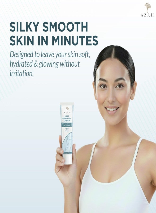 Azah Hair Removal Cream for Women [100 GM] | Bikini Hair Removal Cream with Vitamin E, Urea & Allantoin | Fast & Painless Hair Remover | Ideal for Arm, Underarm, Leg & Bikini Area - Image 2