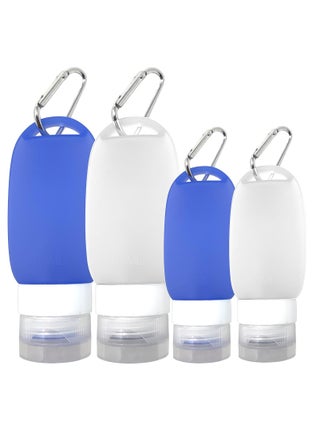 Silicone Travel Bottle Set TSA Approved Leak Proof Squeeze Bottles for Shampoo, Lotion & Liquid Toiletries (2 oz & 1.4 oz Containers) with Carabiner Clips - pzsku/Z8E175F0AA0FF8819FA83Z/45/_/1736503422/78ab160f-9ea5-46c2-bcb1-d24cda727057