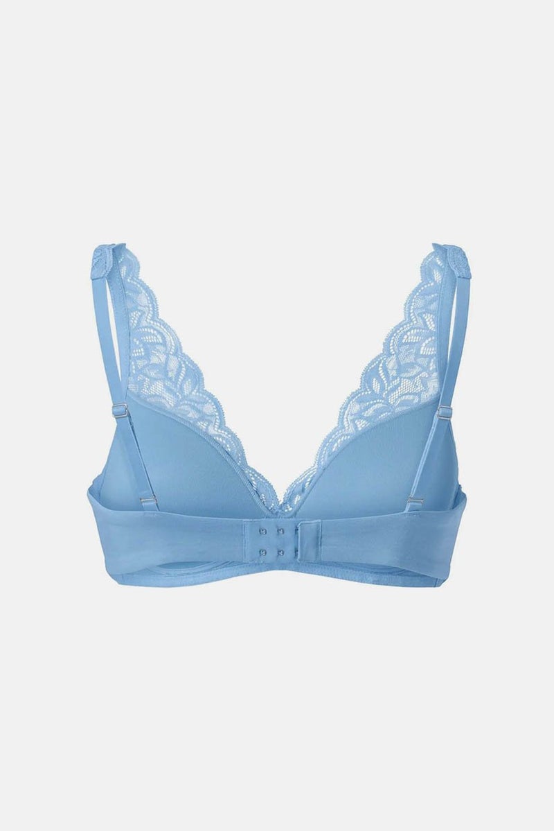 Tchibo Women Lace Padded Soft Cup Bra, Light Blue - Image 2