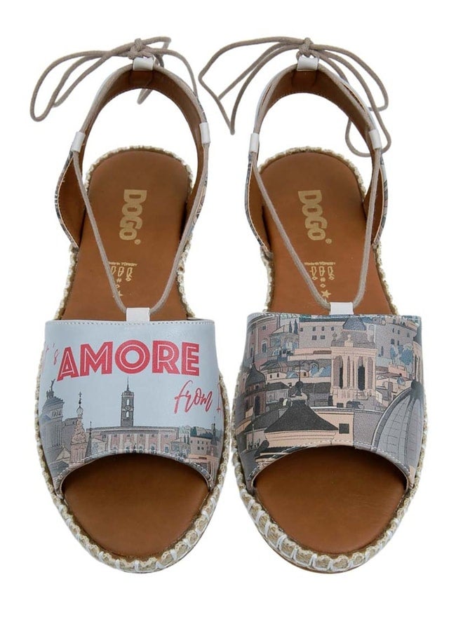 Dogo Women's Vegan Leather Multicolored Lace-Up Sandals - That's Amore from Italy Design. - Image 2