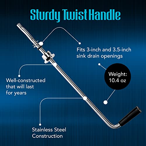 STEADYKLEEN - Rotary Twist Drain Handle for Commercial Sink, Controls Drain Stopper, Replaces Old Handles - Image 2