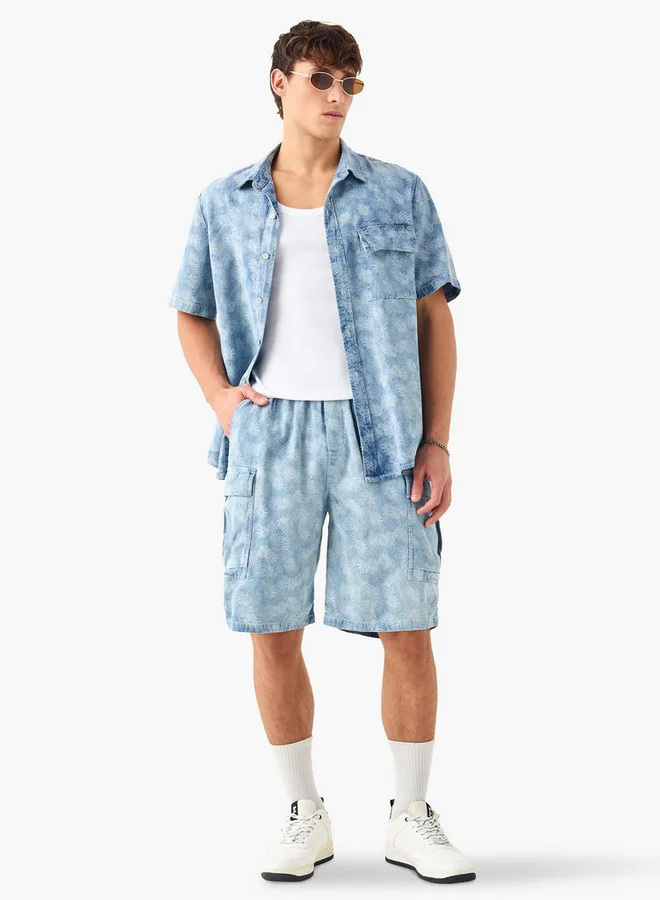 Lee Cooper Lee Cooper All-Over Print Shorts with Drawstring Closure