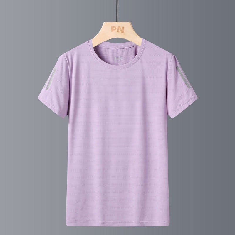 Short-Sleeved Ice Silk T-Shirt For Men In Summer Outdoor Sports Fitness Breathable Quick-Drying Short-Sleeved T-Shirt For Men And Women Couple Wear - Image 1