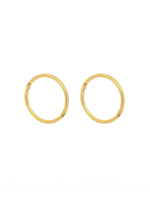 Smooth Hinged Hoops 24K Pure Gold Plated Ear Studs
