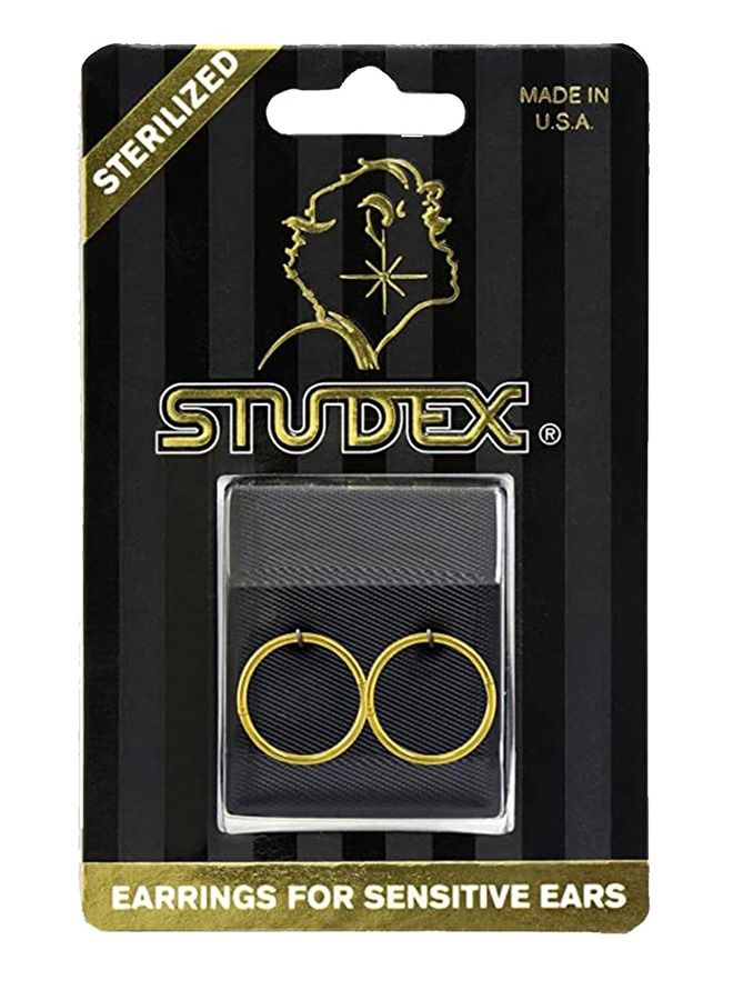 Smooth Hinged Hoops 24K Pure Gold Plated Ear Studs