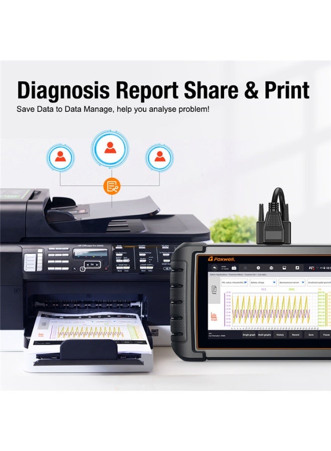 Foxwell أداة المسح ثنائية الاتجاه NT809BT، أداة تشخيص OBD2 لجميع الأنظمة، قارئ رموز السيارة مع 30 إعادة تعيين، ماسح تشخيصي للسيارات لجميع السيارات، أدوات تشخيص السيارات اللاسلكية - Image 5