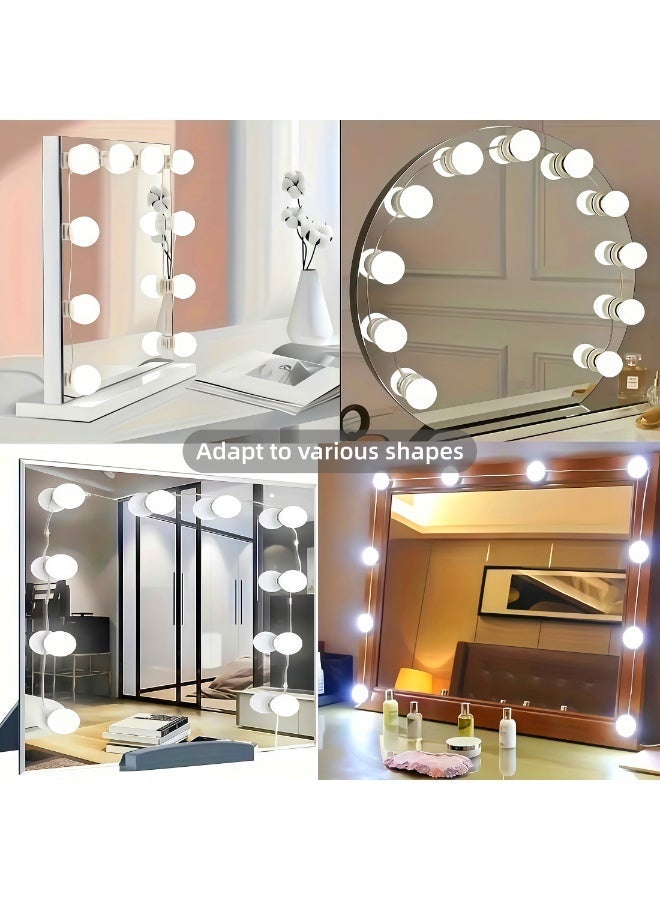 1 PC نمط هوليوود أدى ضوء لمبة مستحضرات التجميل ( مجهزة 10 المصابيح ) ، لمبة الإضاءة الدائرية ، والتصوير الفوتوغرافي ومستحضرات التجميل الإضاءة ، تنطبق على : غرفة خلع الملابس ، استوديو ، غرفة المعيشة ، وغيرها من الأماكن التي تحتاج إلى إضاءة . استخدام الناقل التسلسلي العام امدادات الطاقة ، وهناك ثلاثة خيارات ضبط اللون ، متعدد المستويات ضبط مستوى السطوع ، على الوجهين لاصقة سهلة التركيب ، لا تحتاج إلى حفر ثقوب لتثبيت . - Image 4
