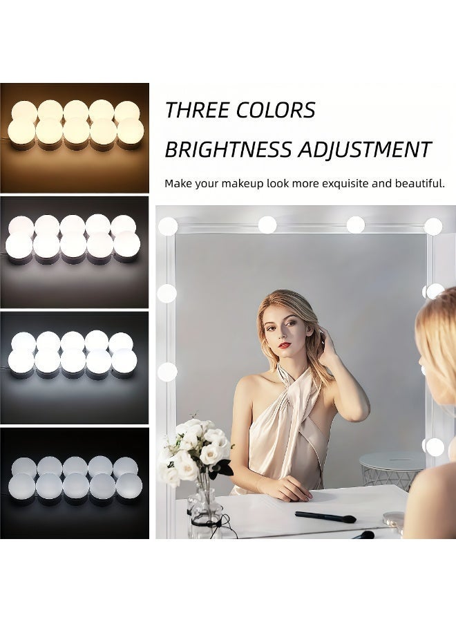 1 PC نمط هوليوود أدى ضوء لمبة مستحضرات التجميل ( مجهزة 10 المصابيح ) ، لمبة الإضاءة الدائرية ، والتصوير الفوتوغرافي ومستحضرات التجميل الإضاءة ، تنطبق على : غرفة خلع الملابس ، استوديو ، غرفة المعيشة ، وغيرها من الأماكن التي تحتاج إلى إضاءة . استخدام الناقل التسلسلي العام امدادات الطاقة ، وهناك ثلاثة خيارات ضبط اللون ، متعدد المستويات ضبط مستوى السطوع ، على الوجهين لاصقة سهلة التركيب ، لا تحتاج إلى حفر ثقوب لتثبيت . - Image 5
