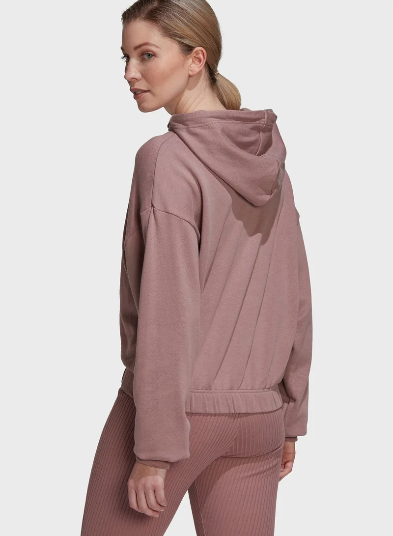 Adidas Logo Crop Hoodie
