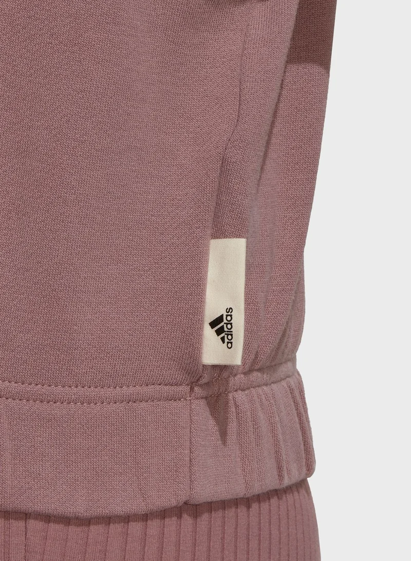 Adidas Logo Crop Hoodie