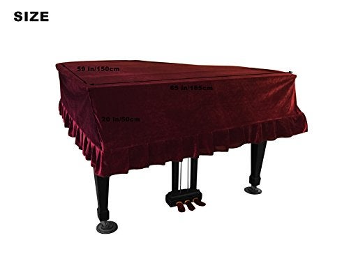 NKTM Grand Piano Cover, NKTM Dustproof Piano Washable with Velvet Soft Bordered Triangle Decorated Protective Cover Cloth (65" x 59" x 20" ) - Image 2