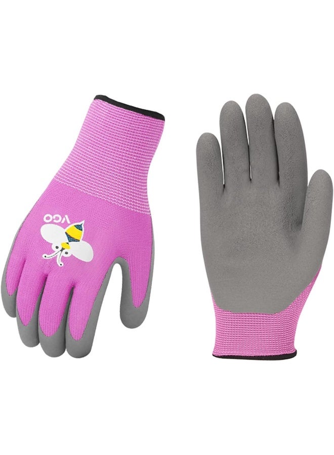 VGO Vgo 3-Pairs Age 3-9 Kids Latex Gardening Gloves Work Gloves  - Image 1