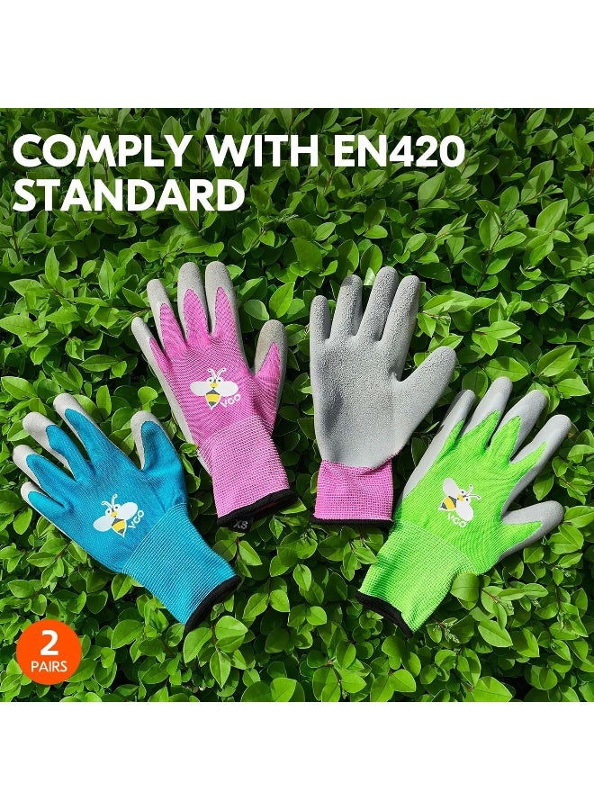 VGO Vgo 3-Pairs Age 3-9 Kids Latex Gardening Gloves Work Gloves  - Image 2