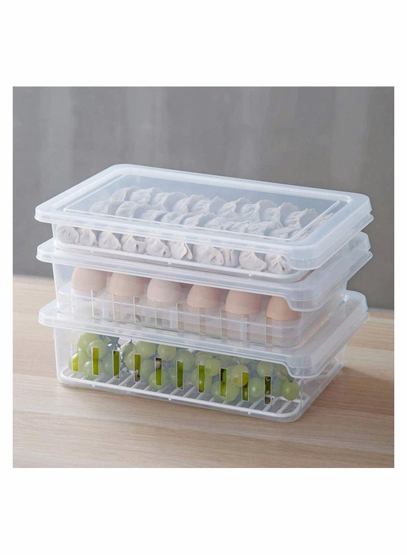Y&D 1 Pcs Food Storage Box Containers with Metal Strainer, Kitchen Lid, Stackable Portable Grade Clear Plastic To Keep Vegetables Fruits Canned Drinks  - Image 1