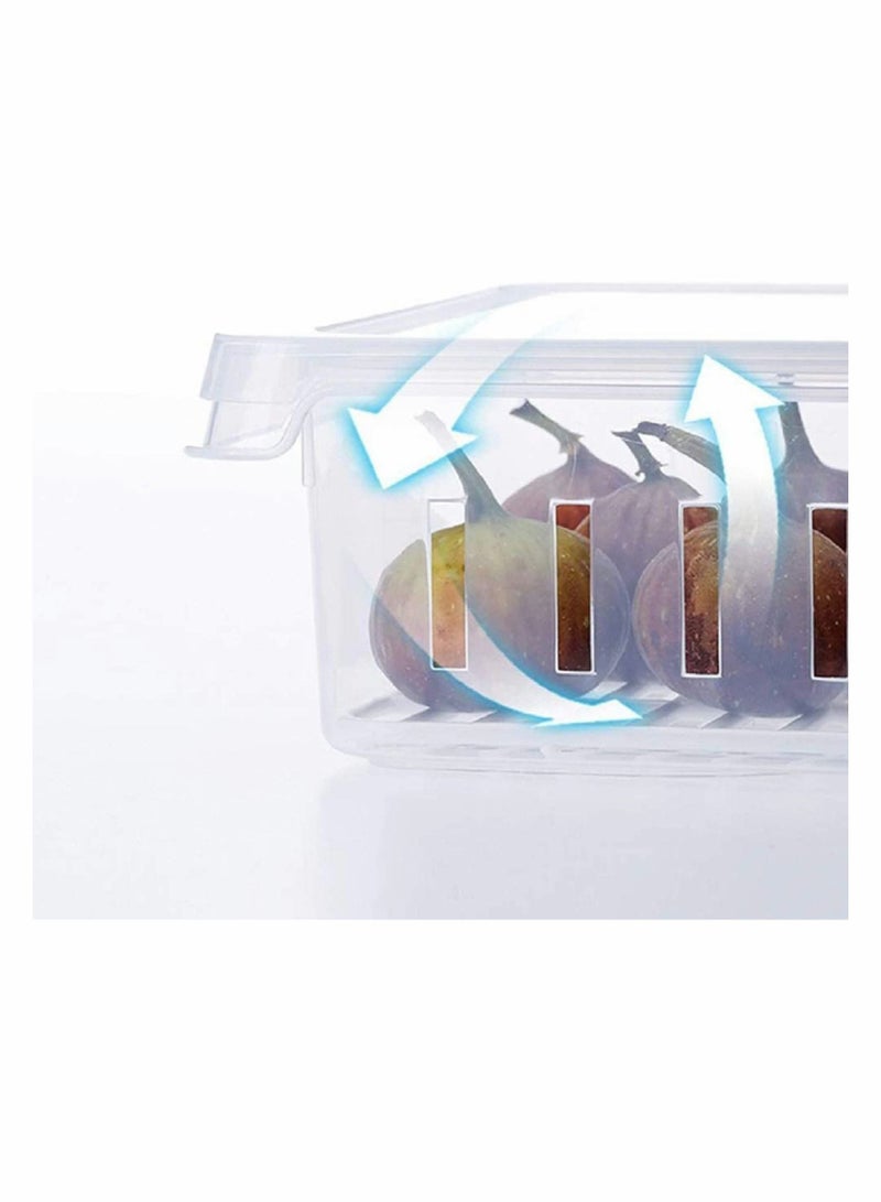 Y&D 1 Pcs Food Storage Box Containers with Metal Strainer, Kitchen Lid, Stackable Portable Grade Clear Plastic To Keep Vegetables Fruits Canned Drinks  - Image 5