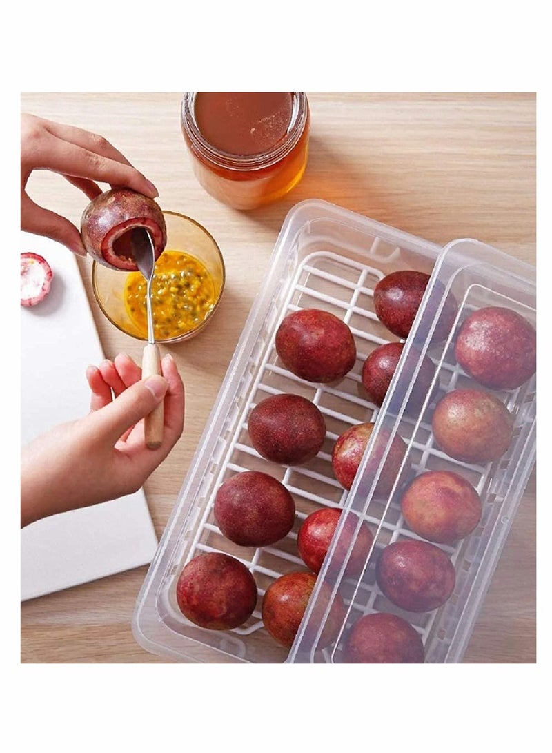 Y&D 1 Pcs Food Storage Box Containers with Metal Strainer, Kitchen Lid, Stackable Portable Grade Clear Plastic To Keep Vegetables Fruits Canned Drinks  - Image 2