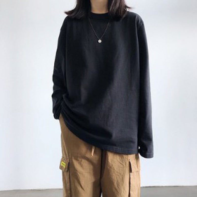 Long-Sleeved T-Shirt For Women 2025 Autum New White Student Inner Layering Shirt Korean Style Top Clothes For Women One Piece Drop Shipping - Image 1
