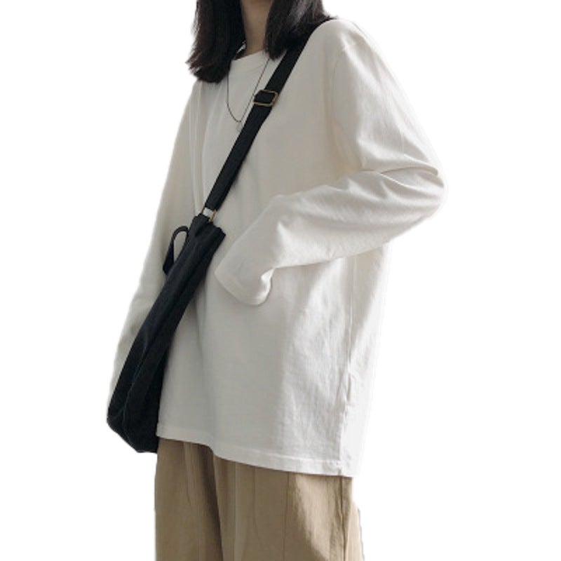 Long-Sleeved T-Shirt For Women 2025 Autum New White Student Inner Layering Shirt Korean Style Top Clothes For Women One Piece Drop Shipping - Image 5
