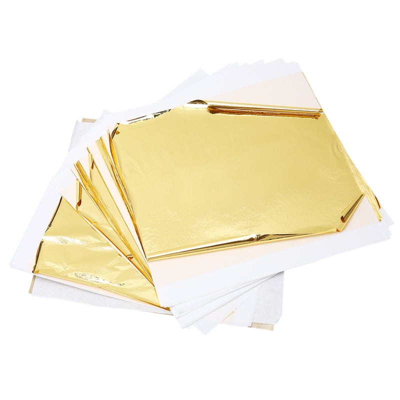 100pcs Imitation Gold Leaf Sheets Cuttable Foldable Large Gold Foil Paper for Gilding Craft Nail Art Painting - Image 5