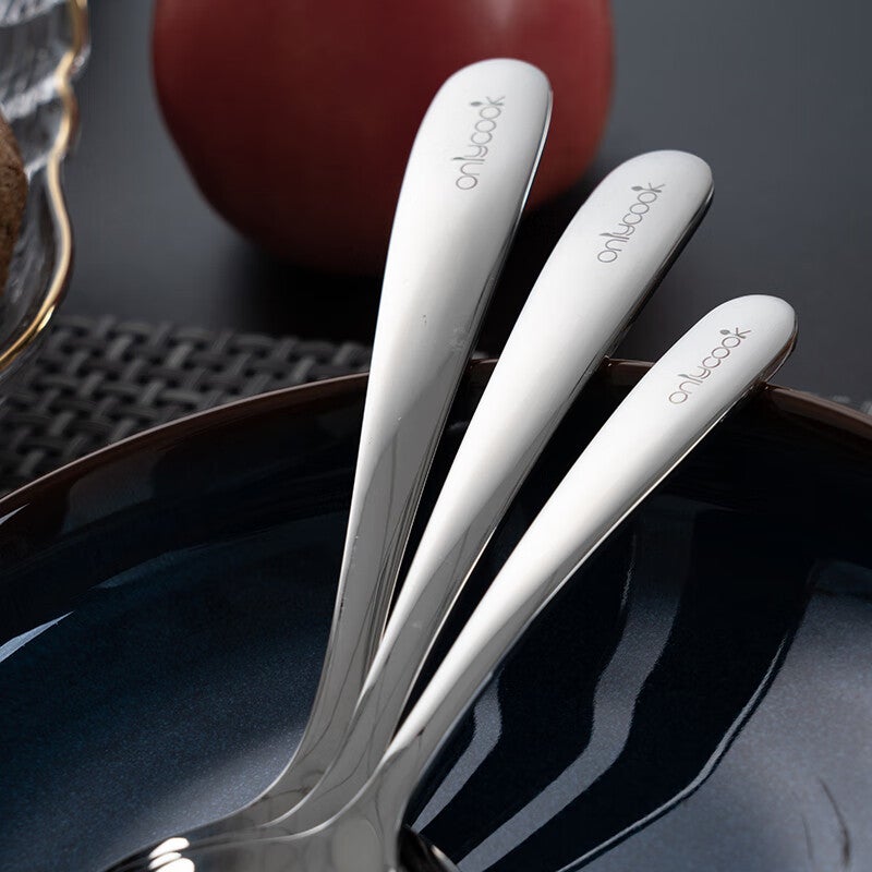 Onlycook 304 الفولاذ المقاوم للصدأ شوربة الملاعق ، عميق جولة رئيس الشرب الملاعق ، أدوات المائدة - مجموعة من ثلاثة حجم كبير - Image 3
