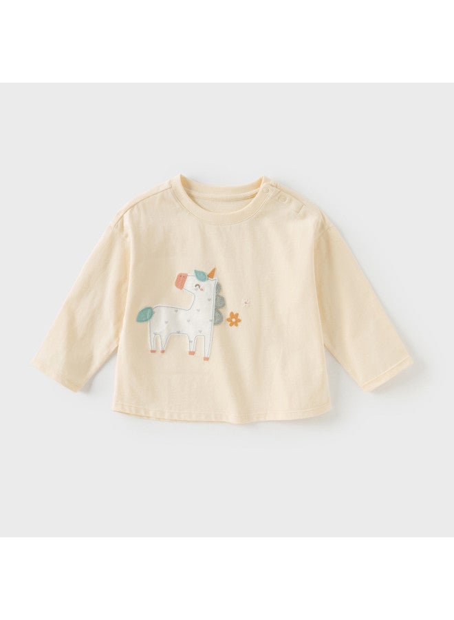 In-store Collection】kids' Long Sleeve T-shirt 2025 Autumn Collection - Boys' & Girls' Cotton Top For Babies - Image 2