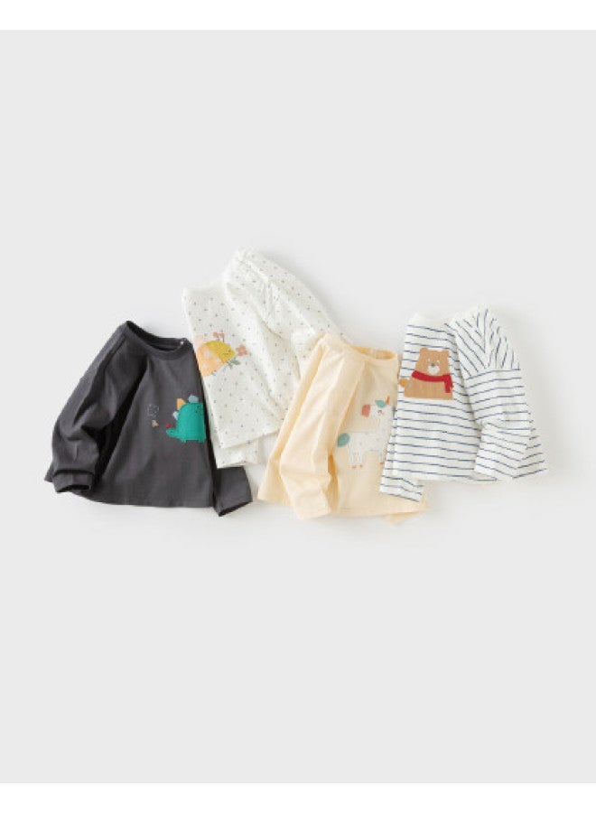 In-store Collection】kids' Long Sleeve T-shirt 2025 Autumn Collection - Boys' & Girls' Cotton Top For Babies - Image 1