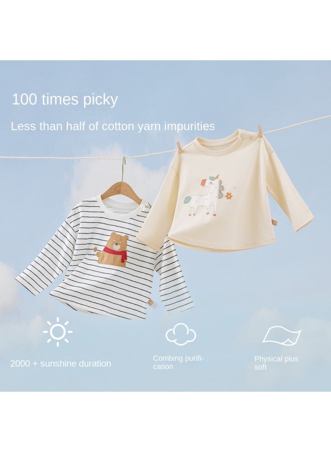 In-store Collection】kids' Long Sleeve T-shirt 2025 Autumn Collection - Boys' & Girls' Cotton Top For Babies - Image 4